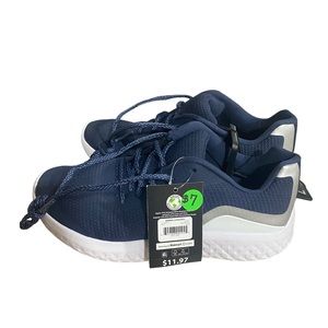 Athletic Works with Memory Foam.  Size 7.  Navy Blue & Silver with White Soles.